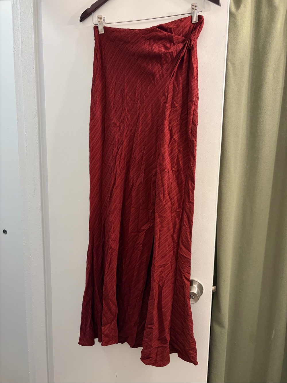 Topshop Deep Red Maxi Wrap Skirt
